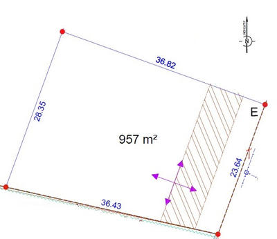 Terrain - 957 m²