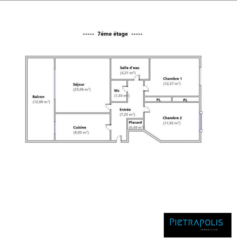 Appartement - 70 m² - 3 pièces