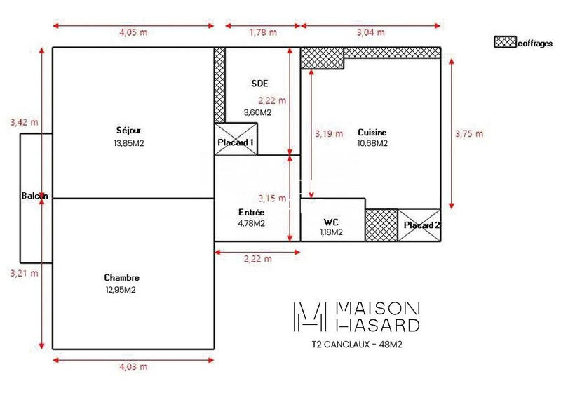 Appartement - 48 m² - 2 pièces