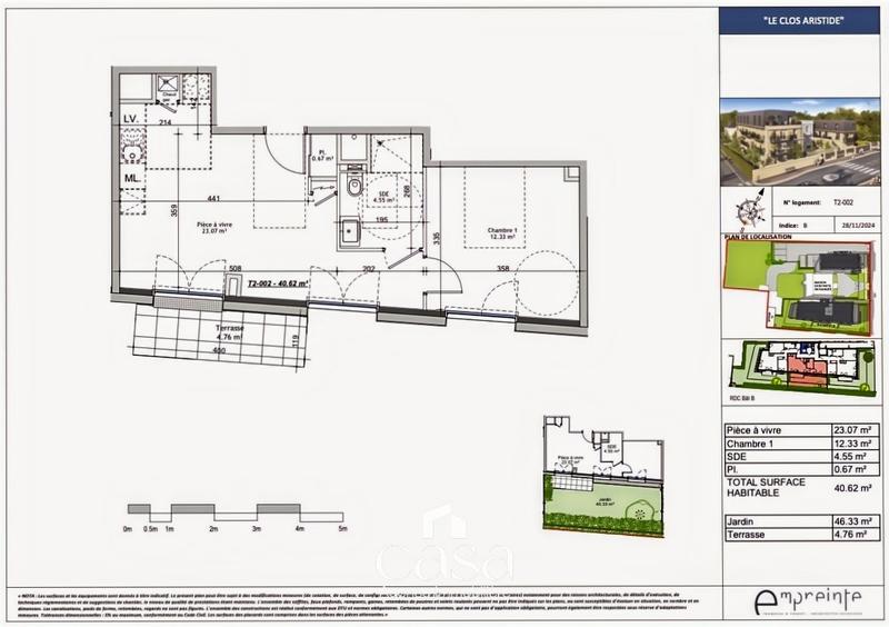 Appartement - 41 m² - 2 pièces