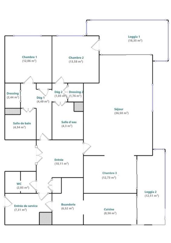 Appartement - 129 m² - 5 pièces