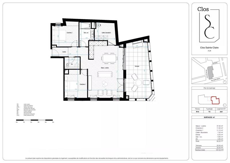 Appartement - 82 m² - 3 pièces