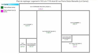 Appartement - 45 m² - 2 pièces