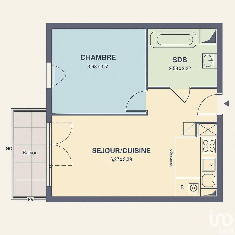 Appartement - 41 m² - 2 pièces