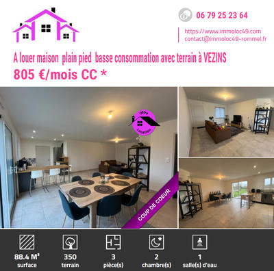 Maison - 88 m² - 3 pièces