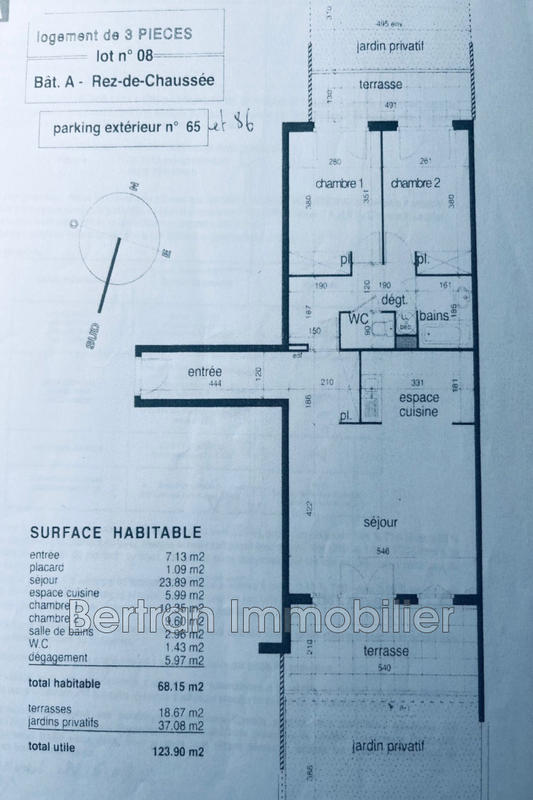 Appartement - 68 m² - 3 pièces