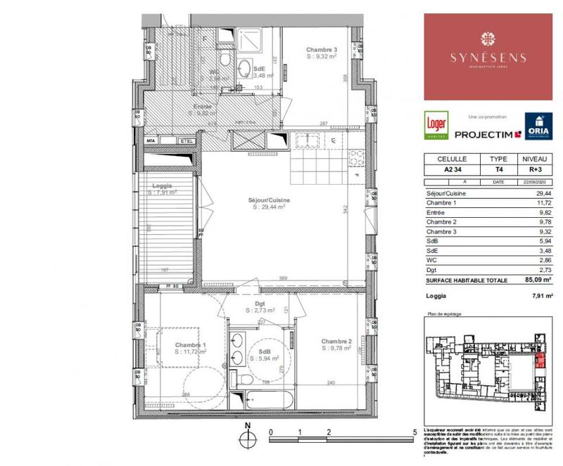 Appartement - 85 m² - 4 pièces