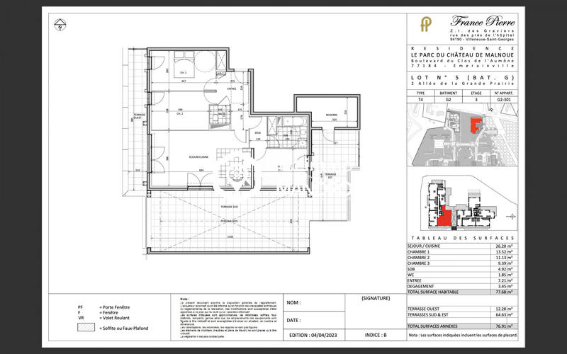 Appartement - 78 m² - 4 pièces
