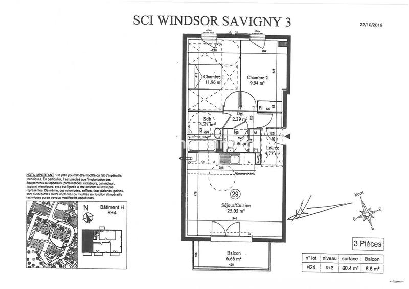 Appartement - 60 m² - 3 pièces