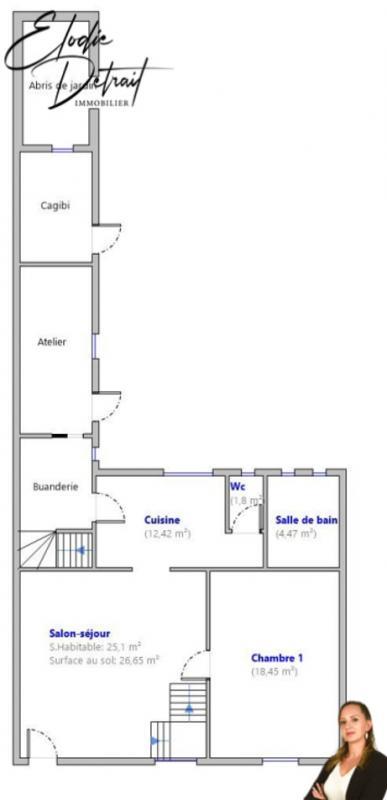 Maison de ville - 80 m² - 5 pièces