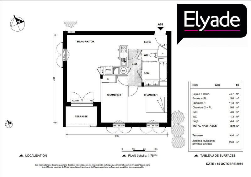 Appartement - 63 m² - 3 pièces