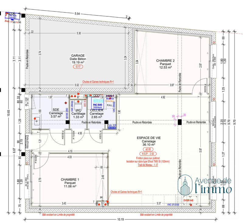 Appartement - 67 m² - 3 pièces