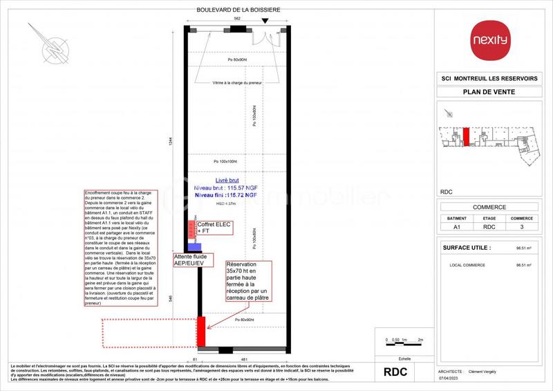 Local commercial - 97 m² - 1 pièce
