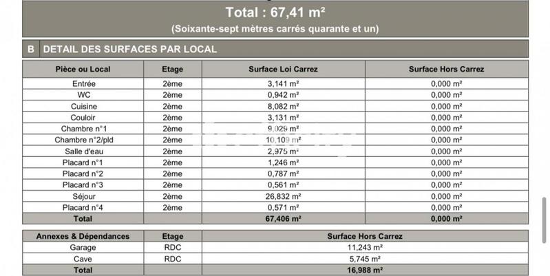 Appartement - 68 m² - 4 pièces