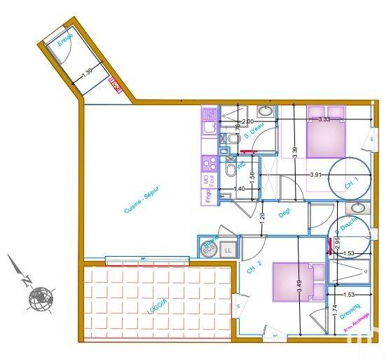 Appartement - 71 m² - 3 pièces