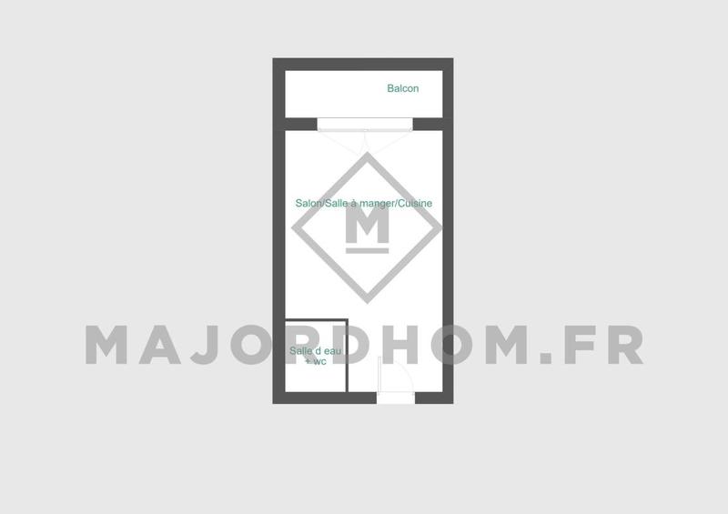 Studio - 19 m² - 1 pièce