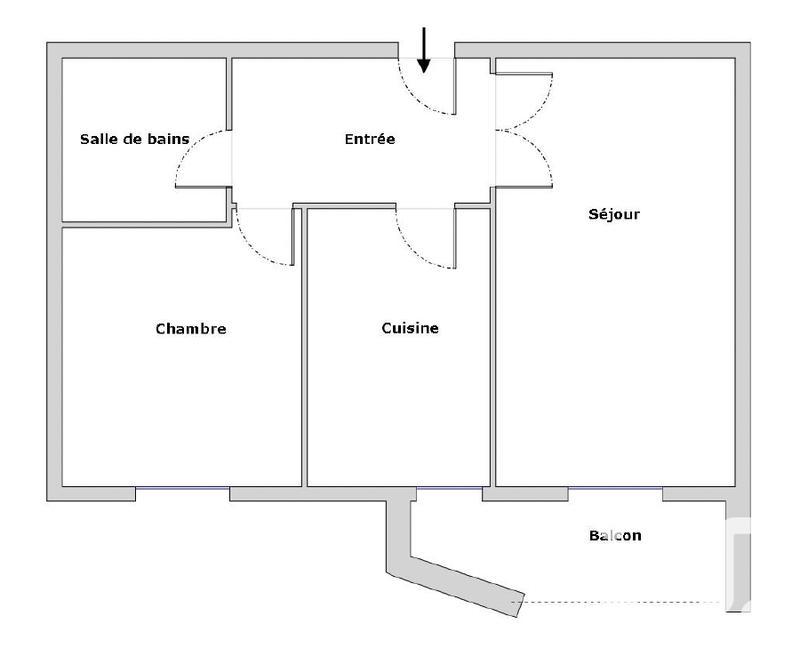 Appartement - 49 m² - 2 pièces