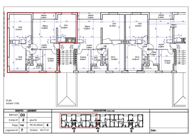 Appartement - 66 m² - 4 pièces