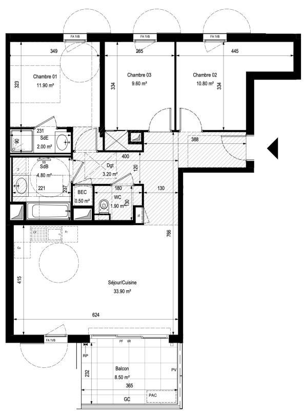 Appartement - 87 m² - 4 pièces