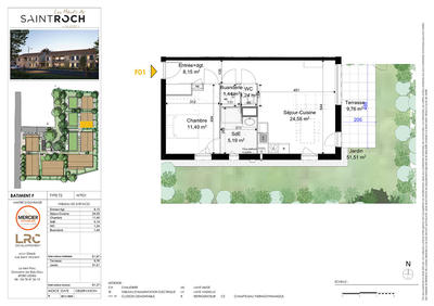 Appartement - 52 m² - 2 pièces
