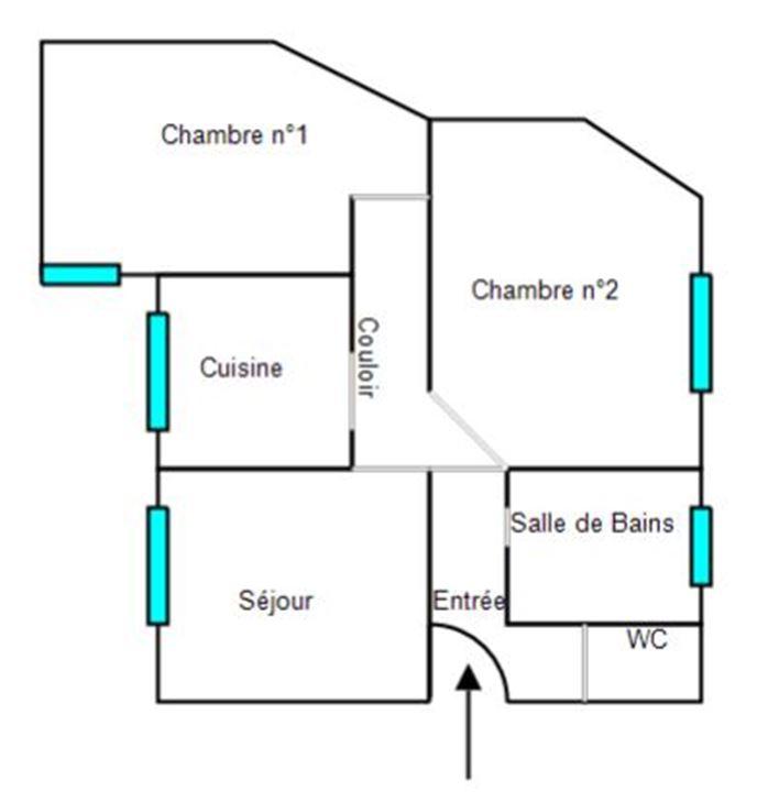 Appartement - 57 m² - 3 pièces
