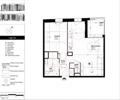 Appartement - 48 m² - 2 pièces