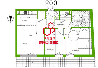 Appartement - 64 m² - 3 pièces