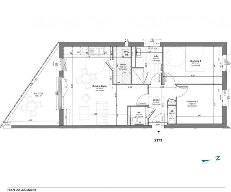 Appartement - 69 m² - 3 pièces