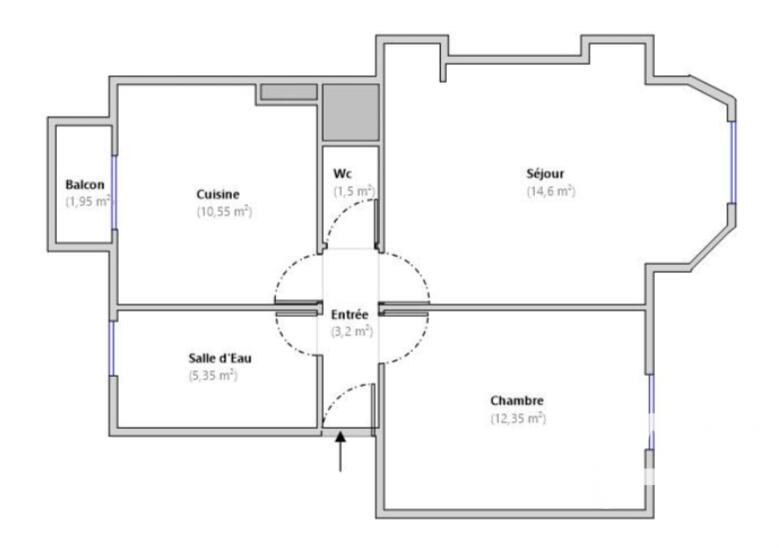 Appartement - 48 m² - 2 pièces