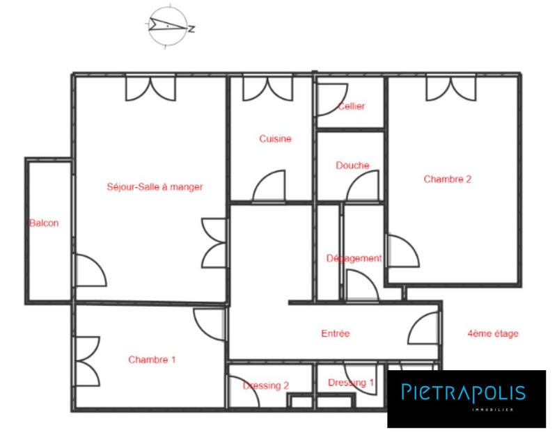 Appartement - 91 m² - 3 pièces