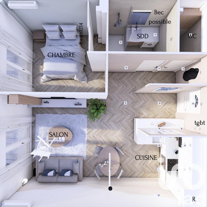 Appartement - 44 m² - 2 pièces