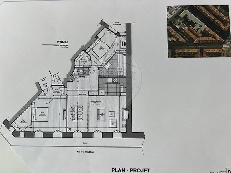 Appartement - 85 m² - 3 pièces