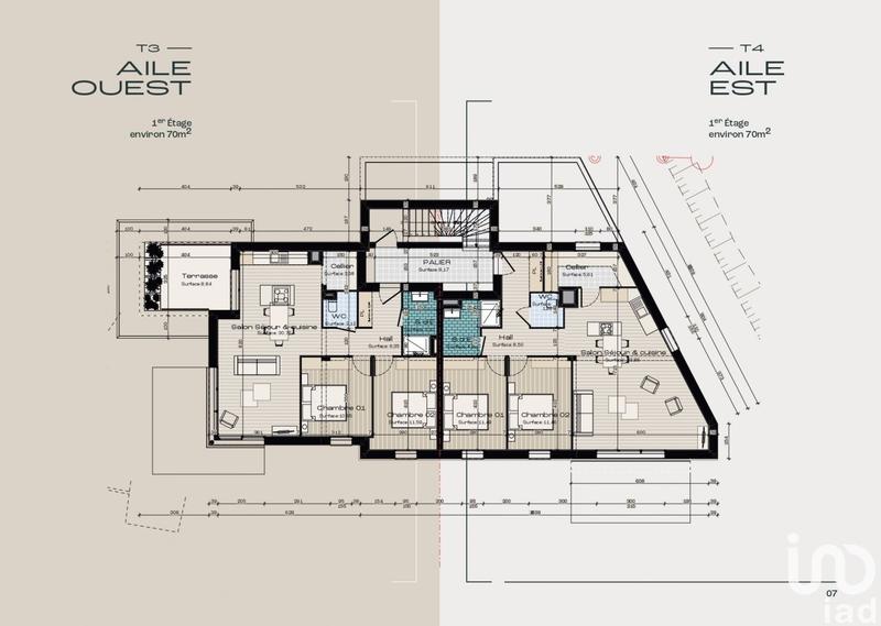 Appartement - 72 m² - 3 pièces