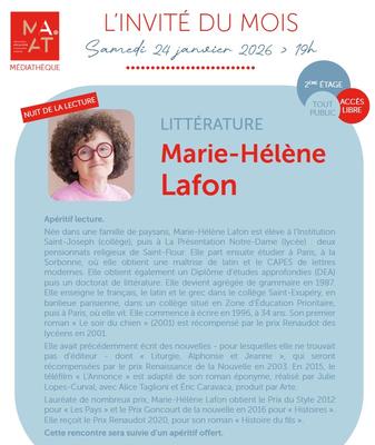 L'invité du mois : Marie-Hélène Lafon