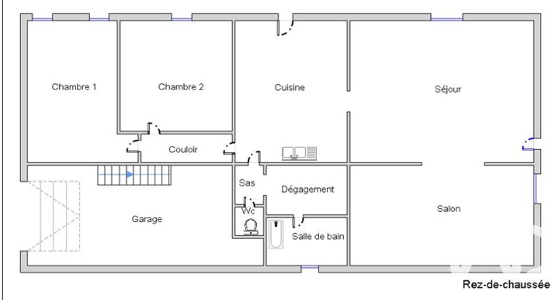 Maison - 100 m² - 3 pièces