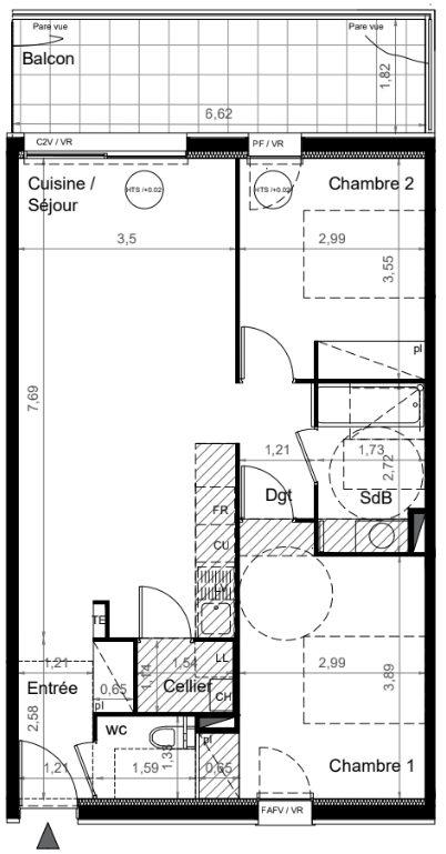 Appartement - 65 m² - 3 pièces