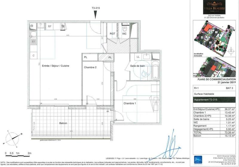 Appartement - 72 m² - 3 pièces