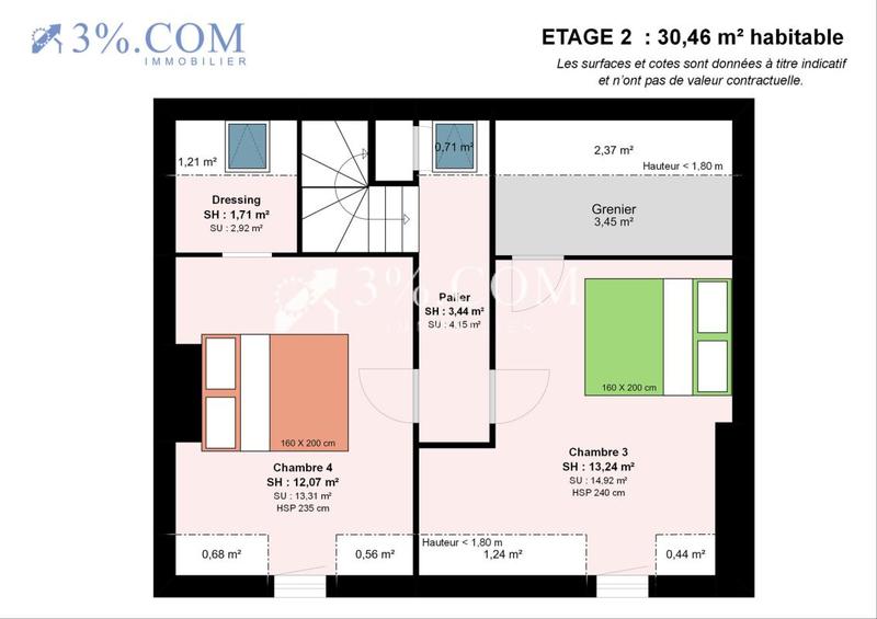 Maison de ville - 113 m² - 5 pièces