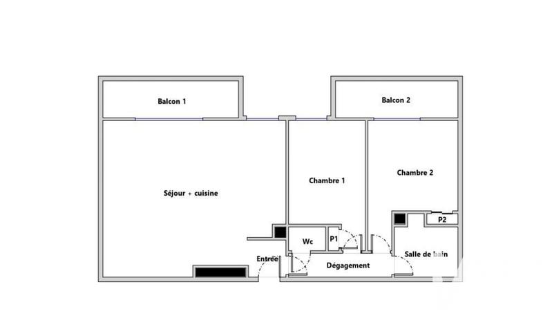 Appartement - 61 m² - 3 pièces