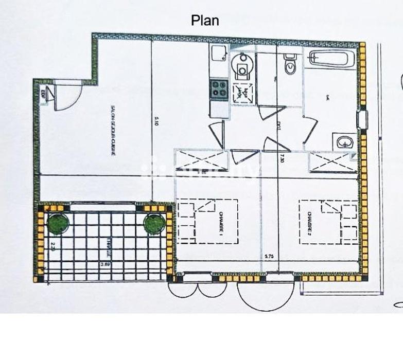 Appartement - 59 m² - 3 pièces