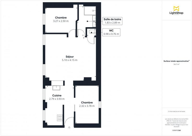 Appartement - 56 m² - 3 pièces