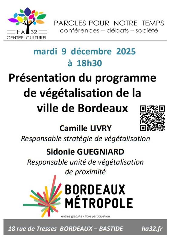 Présentation du programme de végétalisation de la ville de Bordeaux