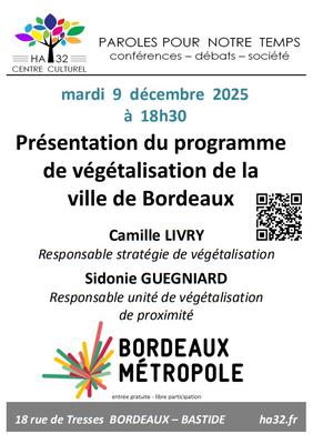 Présentation du programme de végétalisation de la ville de Bordeaux