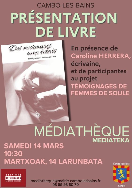 Présentation de livre : des murmures aux éclats