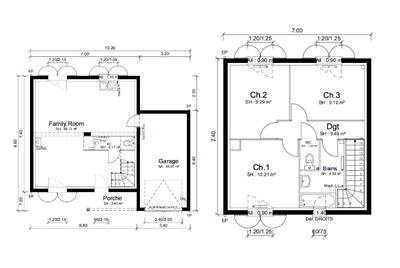 Maison - 85 m² - 4 pièces