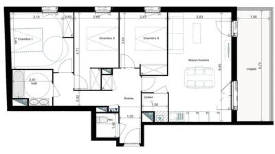 Appartement - 83 m² - 4 pièces