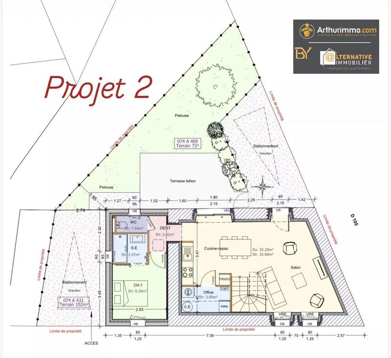 Maison - 100 m² - 2 pièces