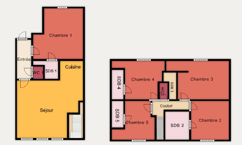 Chambre - 19 m² - 6 pièces