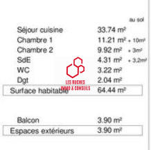 Appartement - 65 m² - 3 pièces