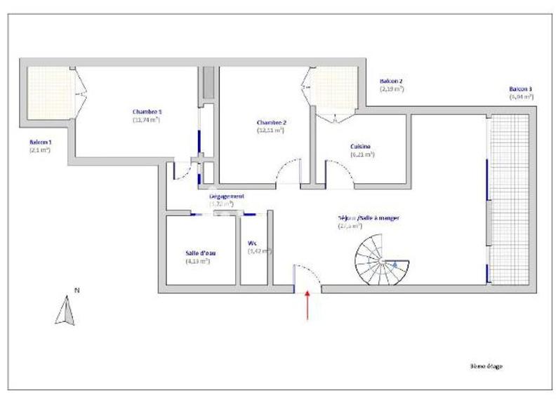 Appartement - 82 m² - 3 pièces